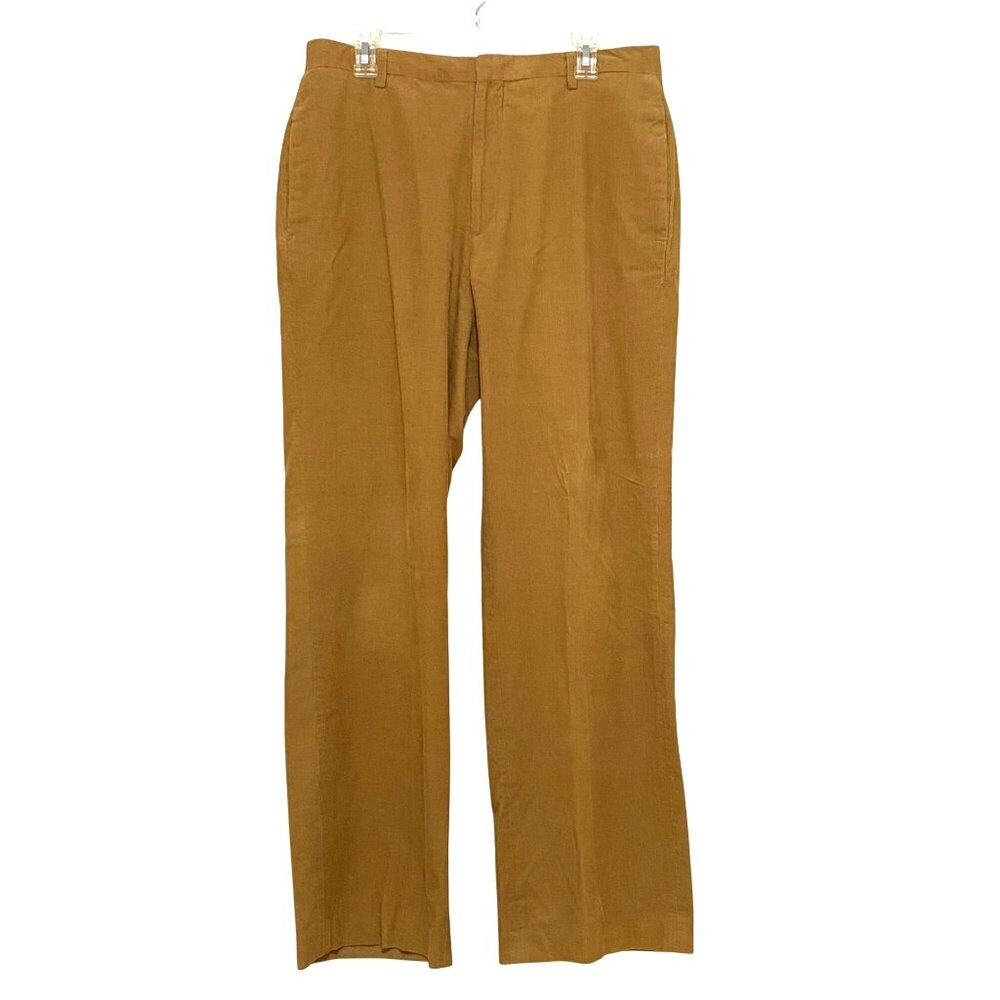 Banana Republic Womens Corduroy Pants 34 L Tan Academia Preppy Made in Italy
